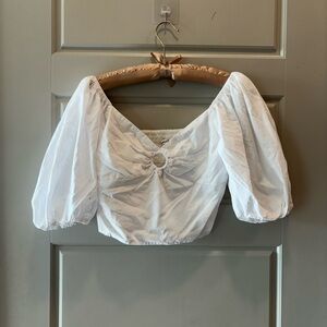 Abercrombie and fitch cut out puff sleeve top